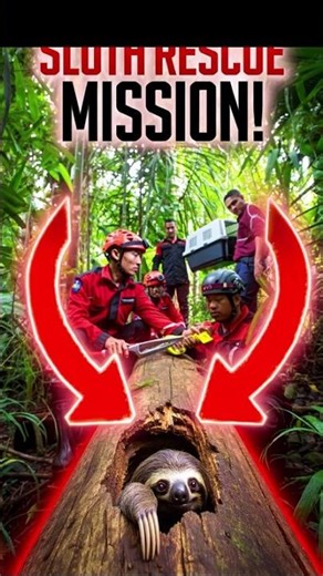 Rescue 🦥 Baby Sloth Family from Giant Jungle Log | Emotional Animal Rescue #shorts