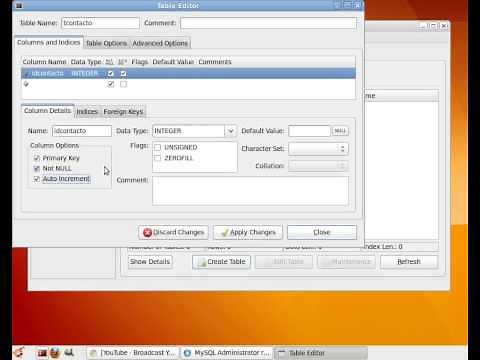 Crear una base de datos con MySQL Administrator