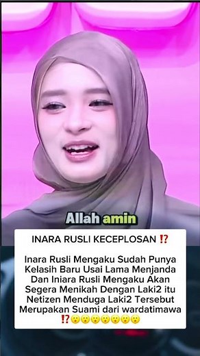 Inara Rusli Lets It Slip That She Wants to Get Married #inararusli #viral #shortvideo