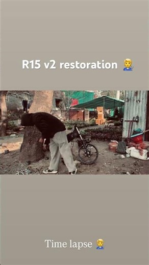 R15 v2 restoration 🏍️ part 1 engine installation 🧑‍🔧 #r15v2 #yamahar15 #r15 #shorts #shortsfeed
