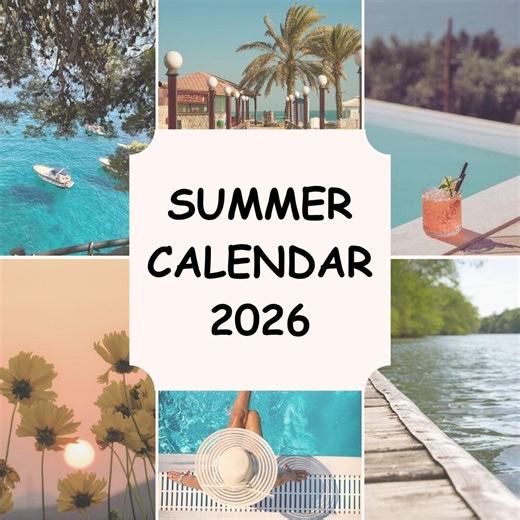Editable Summer 2026 Calendar | Printable + Canva Template | May June July August - Etsy Australia
