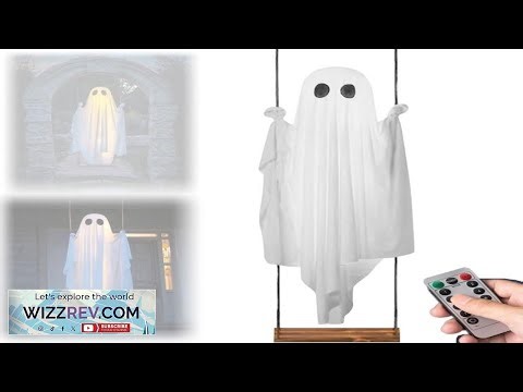 Halloween Decorations Outdoor 5FT Large Hanging Ghost Swing with Remote Control