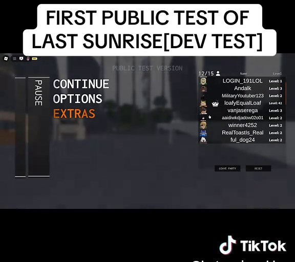 Первый публичный тест Last Sunrise в Roblox