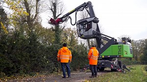 This giant machine makes tree cutting look easy
