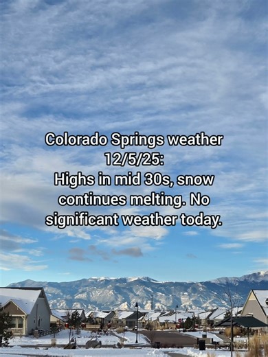 Colorado Springs weather 12/5/25 #snowmelt