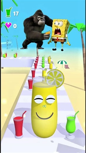 SpongeBob Snatched the Gorilla’s Juice… Then the Chase Began! 🤣🦍🥤#youtubeshorts