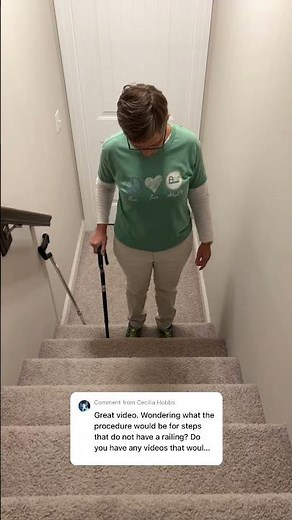 How use a cane on the stairs without a rail #mobility #homesafety