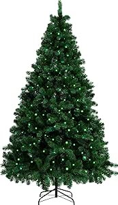 7.5FT Artificial Christmas LED Light Tree Fake Green Holiday Christmas Prelit Tree with Remote Control, 550 Colorful Lights, 1400 Branch Tips, Perfect Choice for Christmas Home Decor