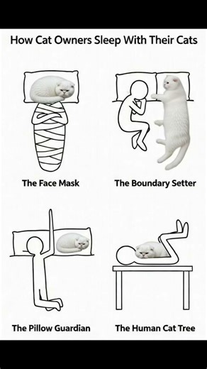 How cat owners sleep with their cats 🙈❤️😆 #kikicutekitty #catparent #catlife #sleep #funny #fyp