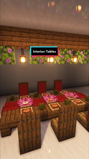 Minecraft interior design ideas: Tables 🪑✨#minecraft #building #buildinginminecraft #minecraftbuildtutorial #tutorial#shorttutorial #buildideas #minecraftbuildingtutorials #minecraftclipz #ideas #minecraftbuildidea #minecraftinteriordesign
