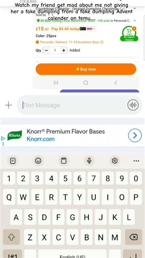 watch my friend get mad about me not giving her a fake dumpling. 😒
