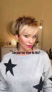 Can your hair dryer style your hair with no tools other than a few styling products. 💁🏼 Mind you, I have naturally straight hair; but if I had curly hair I would use the same hairstyling products and dryer with the diffuser attachment it comes with. I also love to use the diffuser to create messy texture on my straight hair. 🙋🏼Watch till the end for a 2nd style. I love the tousled look this hair dryer and styling product combo gave my pixie.💁🏼 Comment Iinks and I’ll DM you all of the produ