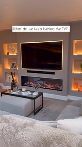 423K views · 2.1K reactions | Where do we keep our sky box etc?… on a shelf behind the tv! | Louise And All Things Home | Facebook