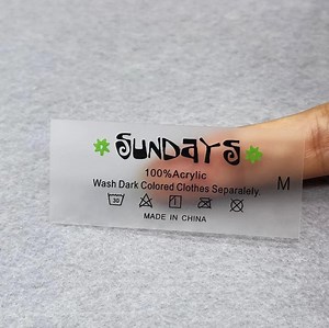 Custom TPU Clothing Labels: Clear Wash Care Labels - Etsy