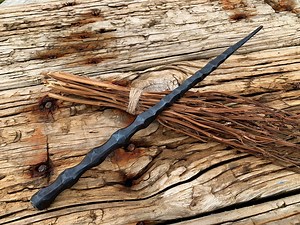 Wand of Iron Hand Forged Magic Wand With Knurled Handle for Spell Craft - Etsy