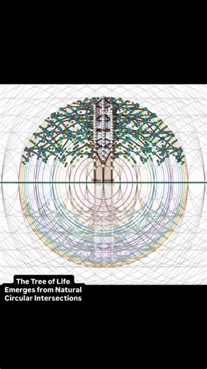 NEW DISCOVERY (January 2026): The TREE OF LIFE FOUND IN CIRCULAR INTERSECTIONS. Every number (without exception and through their square root value) arises from the intersection of circles along two perpendicular axes. No equations are required. Only geometry and observation. Where circles intersect repeatedly, a branch forms. Where they intersect once, a leaf appears. What emerges is a recursive structure. Entirely self-generated and infinite. At the center is a trunk formed from the densest fi