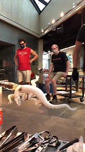 Large glass lizard at the Chrysler Museum Glass Studio! | Garmezy Glass