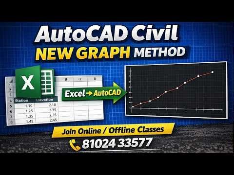 AutoCAD Civil में Graph बनाने का नया तरीका | Excel to AutoCAD Graph | Hindi Tutorial #autocad