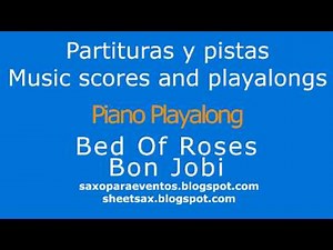 Bed Of Roses Piano sheet music score Playalong