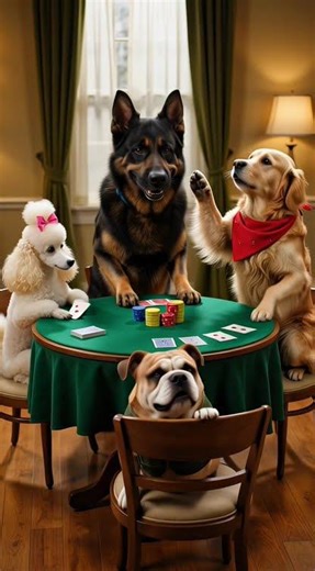 Dogs play poker