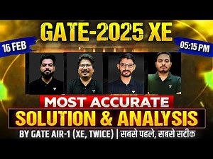 LIVE by GATE AIR-1 XE, TWICE 🔥 | GATE-2025 XE Paper Solutions & Analysis | Engineering Sciences