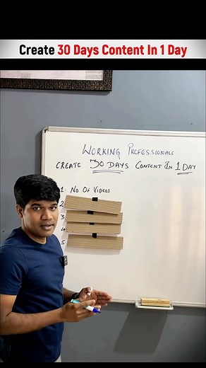 12K views · 70 reactions | I don’t have time!! If this is your challenge, then follow this simple idea to create 30 days YouTube content in just 1 day!! #srirambenur #digitalachievershub #youtubetips #youtubegrowth #growyourchannel #contentcreation | Sriram Benur | Facebook