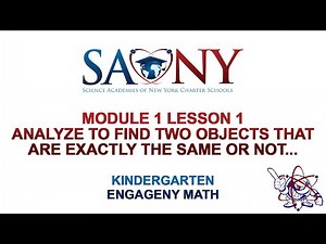 Kindergarten EngageNY Math - Module 1 Lesson 1 Analyze to find two objects that are exactly the...