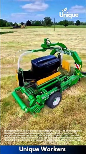 Tractor and Bale Wrapper: Efficient Hay Baling Process