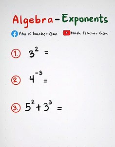598K views · 10K reactions | Algebra: Operation and Exponents ❤️ This is our youtube channel:  https://youtube.com/@MathTeacherGon #math #mathtutor #TeacherGon #CivilServiceExamReview | Ako si Teacher Gon | Facebook