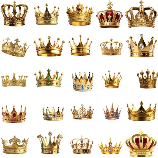 Gold King Queen Crown Clipart, Royal PNG Bundle (digital Download) - Etsy