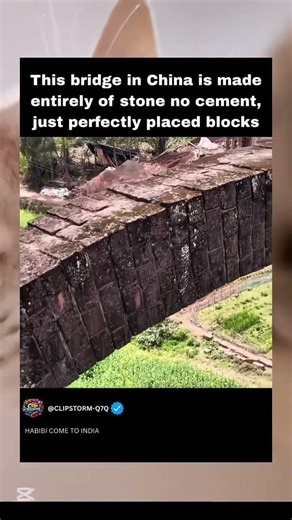This bridge in China is made entirely of stone no cement #trending #shorts