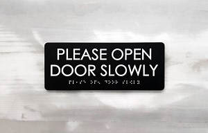 Please Open Door Slowly Sign. ADA Compliant Exit Signs. Custom ADA Signs. Safety Exit Signs. - Etsy
