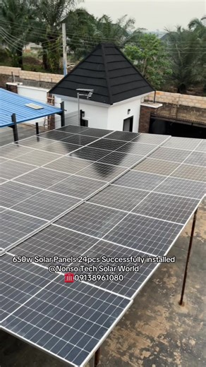 ✅ 650w Solar Panels 24pcs Successfully installed for a 30kwh lithium battery @Nonso Tech Solar World ☎️09138961080 #solarpanels