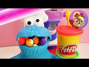 Play Doh 培乐多 缤纷糖果 糖豆 旋风工厂 彩泥 套装 玩具组 和 可爱 饼干怪兽 展示