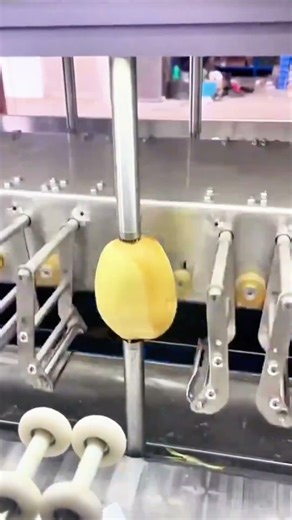 Steel arms peel mango skin with rhythmic precision