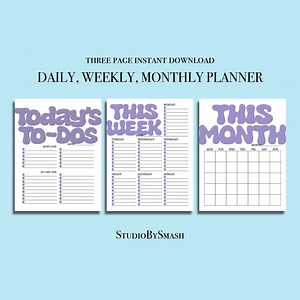 Daily Planner, Weekly Planner, Monthly Planner, Printable Planner, Planner Set, Planner Inserts, Instant Download - Etsy