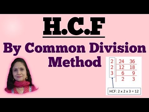 HCF by common Division Method( by finding common factors)