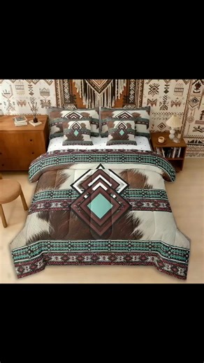 Stylish Geometric Aztec Bed in a Bag Set