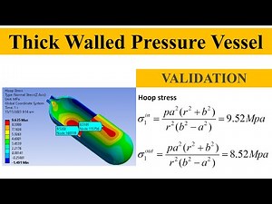 ANSYS Tutorial | Design and Analysis of Thick Pressure Vessels | Hoop and Longitudnal Stress