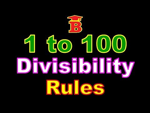 1 to 100 Math Divisibility Rules