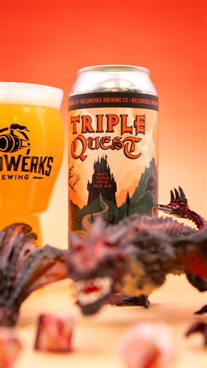WeldWerks Brewing Co. on Instagram: "🎲 Roll for initiative — Triple Quest is back! 🎲⁠ ⁠ Embark on an epic flavor journey with our 9.2% Hazy Triple IPA, crafted for adventurers and beer lovers alike. This bold brew is packed with legendary hops and a smooth finish, ready to level up your taste buds. 🛡️🍻✨⁠ ⁠ Hitting the taps TOMORROW, this one’s for the quest-takers, dungeon-crawlers, and IPA seekers. Assemble your party and head to the taproom — your next great adventure awaits! ⚔️⁠ ⁠ #WeldWe