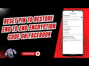 How To Reset PIN To Restore End To End Encryption Code On Facebook - Step-by-Step Guide (2025)