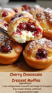 Cherry Cheesecake Crescent Muffins | Cakecrafted Recipes