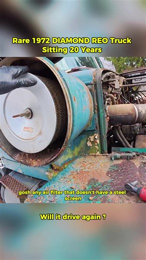 Rare 1972 DIAMOND REO Truck sitting 20 years. Will it run? #truck #restoration #carsoftiktok #contruction #repair