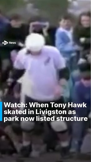 20K views · 72 reactions | Tony Hawk: 'I knew the folklore of Livingston and the legendary status'. Scotland's oldest skate park has been made a category B listed structure. #tonyhawk #livingston #skatepark #scotland #news #scottishnews #stvnews | STV Sport | Facebook