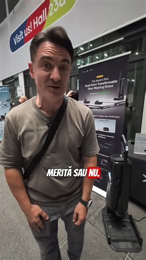 24K views · 379 reactions | Robot de aspirat cu mâner! Producătorul spune că ai nevoie de mâner în cazul în care faci o pată de cafea și vrei să o cureți repede, fără a mai intra în aplicație, conectezi pur și simplu mânerul și aspiri chiar tu. #IFABERLIN25 #robot #aspirator #maner | George Buhnici | Facebook