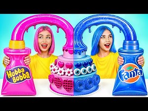 Pink VS Blue Color Cooking Challenge | Only ONE Color Cake Decorating Challenge by Candy Land