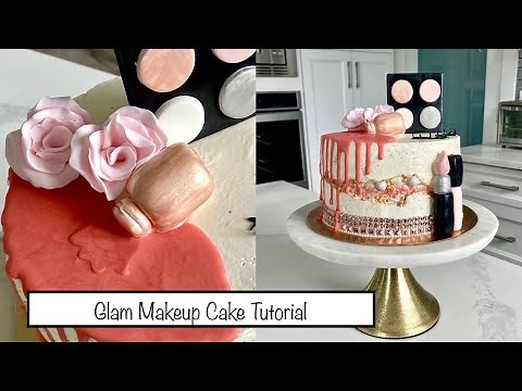 How to Make a Makeup Cake | Buttercream Cake with Fondant Details