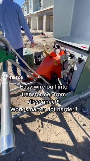 Electrical Tugger Wire Pull: 500 kcmil Transformer Setup