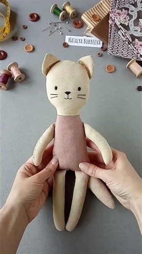 Sewing a Cute Cat Doll 🐈 #sewing #handmadedolls
